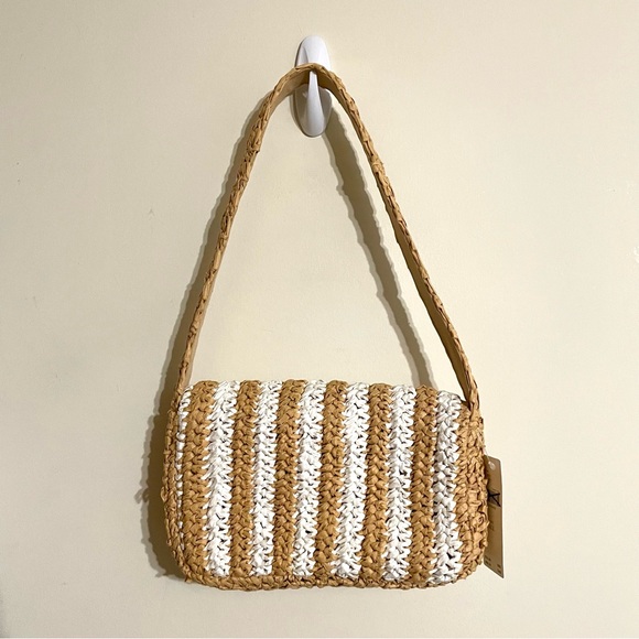 Anthropologie Striped Raffia Shoulder Bag - Picture 5 of 12